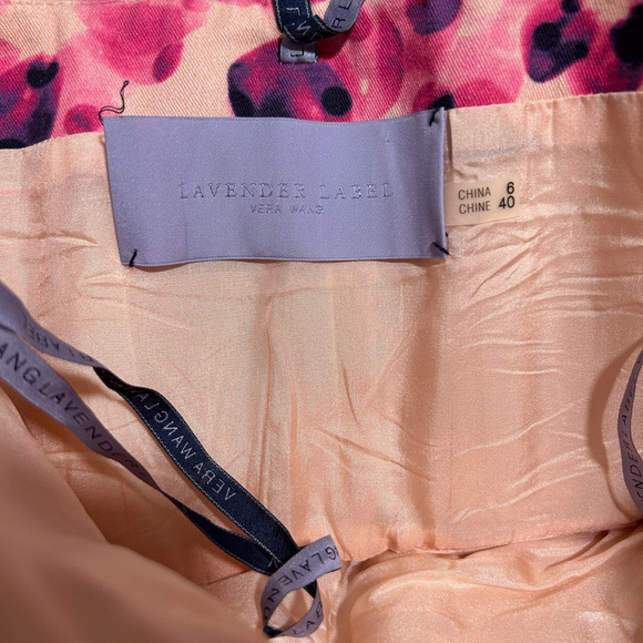 Lavender Label by Vera Wang Dress Size 6 Strapless Floral Pleated Cocktail Midi - Picture 7 of 7